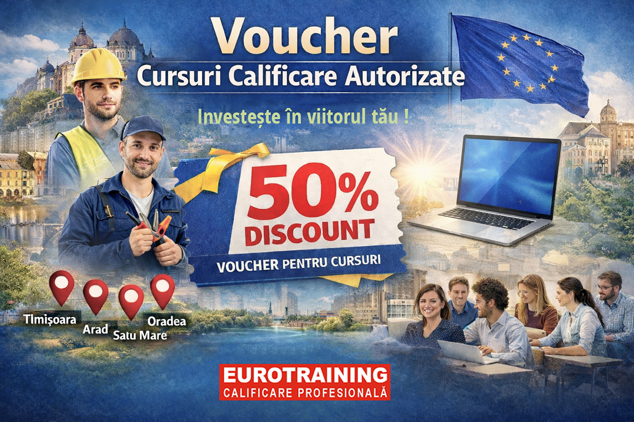 Eurotraining te premiază - voucher 50% - cursuri calificare